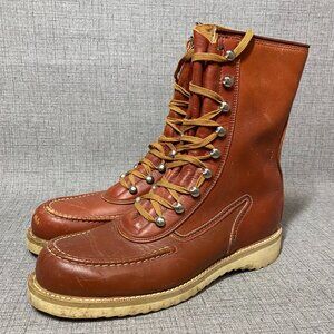 Vintage 60's Men's Size 9 C Montgomery Ward Power House Brown Combat Boots